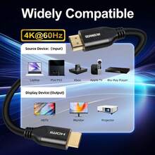ケーブル10M カテゴリー2 2.0規格 4K 60Hz 3D HDR 18Gbps ARC 高速イーサネット対応 ブラック - チェックする 7