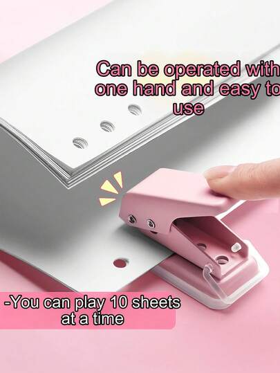 1pc Mini Manual Single Hole Punch, Multi-Color Options, Suitable For Punching Loose Papers, File Materials, DIY Cardboard, Notebooks And Diaries, Ideal For Students And Office Workers