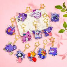 pocket monsters Random 10PCS Pokemon Acrylic Keychains, Anime Cartoon Keychains, Backpack Accessories - Multicolor - View 5