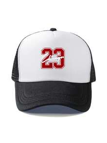 1顶时尚海绵帽，23号印花，成人卡车司机帽，棒球帽，钓鱼帽，趣味礼物帽，男女皆宜，春夏款 - 彩色 - 查看 7