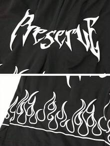 男士夏季薄款T恤套装，休闲时尚T恤短裤套装 - 黑色 - 查看 7