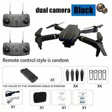 E99 Pro遥控无人机，高清双摄像头，可折叠四轴飞行器，新手友好，支持WiFi连接，USB充电，配备1800mAh电池，飞行时间6-8分钟，万圣节、圣诞节、感恩节礼物 - 彩色 - 查看 13