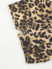 Women's Sexy Leopard Print Backless Deep V Jumpsuit, Suitable For Party, Date, Spring/Summer - Multicolor - View 6