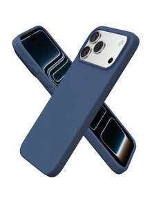 New Luxury Shock-Resistant Soft Case, Deep Blue, Compatible With IPhone 17/16/15 Pro/14 Plus/13/12/11/17 Pro Max/Air, Anti-Fall Smooth, Anti-Shock Design, Fashion Minimalist, Skin-Friendly Material. - Navy Blue - View 5