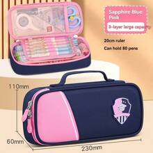 Large Capacity Canvas Pencil Case, Stationery Pouch For Students, Middle School & Elementary School - Pencil Case - View 4