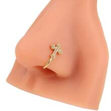 1个时尚十字鼻夹，简约U型鼻环，无需鼻钉即可佩戴的个性化鼻饰 - Nose Cuff - 查看 4