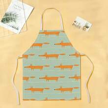 1pc Sausage Dog Pattern Apron, Creative Funny Fashion Printed Apron, Home Cleaning Apron, Easy Clean Kitchen Cooking Apron, Creative Home Apron - Multicolor - View 4