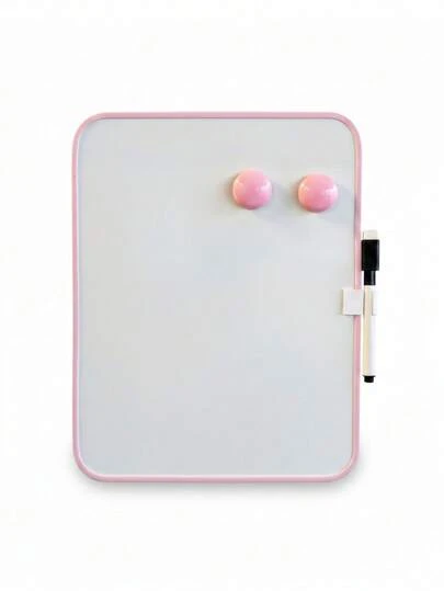 28*21cm A4 Size Candy Pink Magnetic Dry Erase Board, Comes With Whiteboard Marker And 2 Magnets, Suitable For School Lockers, Home, Office, Travel