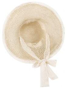 1pc Women's Wide Brim Straw Sun Hat, Soft Beach Hat For Spring & Summer, UV Protection, Crochet Knitted Foldable Bucket Hat - Multicolor - View 6