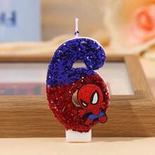 Marvel Nến hoạt hình 8,5cm, số từ 0-8, quà tặng sáng tạo cho tiệc sinh nhật, kỷ niệm, đồ chơi. - 1 YEAR - Xem 6