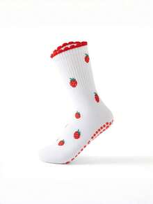 2/4 Pairs Women's Colorful Mid-Calf Yoga & Pilates Sports Socks, Cute & Interesting Patterns - Multicolor - View 11
