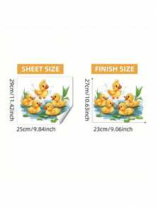 1pc Colorful Cute 5 Ducks Swimming In Pond Pattern Wall Sticker, Bathtub Sticker Toilet Sticker, Home Decor For Living Room Bedroom Dining Room Entrance, PVC Material Removable Adhesive Wall Decal, 29 X 25cm - A - View 2