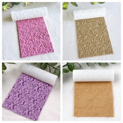 Soft Ceramic Entwined Flower Texture Roller, With A Smooth And Non Stick Texture When Pressed, Can Create A Uniform And Delicate Three-Dimensional Texture Effect. It Is A DIY Handmade Tool Used For Jewelry Design And Ceramic Modeling Creation