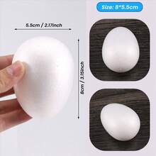 12 Pack 3 Inch Easter Foam Egg White Egg Craft Egg Foam Natural Polystyrene Egg Foam Handmade Egg Ball - A - View 4