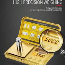 1个高精度数字珠宝秤，便携式口袋秤，精度200克/0.01克，带去皮功能和显示屏，适用于宝石检测、珠宝制作、实验室使用、精确称重、时尚设计，操作按钮简单易用，迷你秤，咖啡秤——各种场合的完美礼物之选 - 彩色 - 查看 8