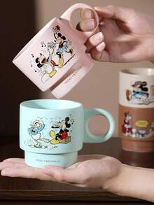 Cốc sứ xếp chồng hình chuột Mickey chính hãng của Disney, cốc cà phê/nước hoạt hình dành cho văn phòng và trẻ em. - Nhiều màu - Xem 4