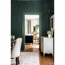 1卷加厚复古深绿色自粘壁纸，尺寸为17.7英寸 x 39.3英寸/118.1英寸/196.8英寸，防水自粘花卉压纹壁纸，适用于卧室、客厅、浴室、台面、衣柜内衬、墙面装饰 - 綠色 - 查看 5