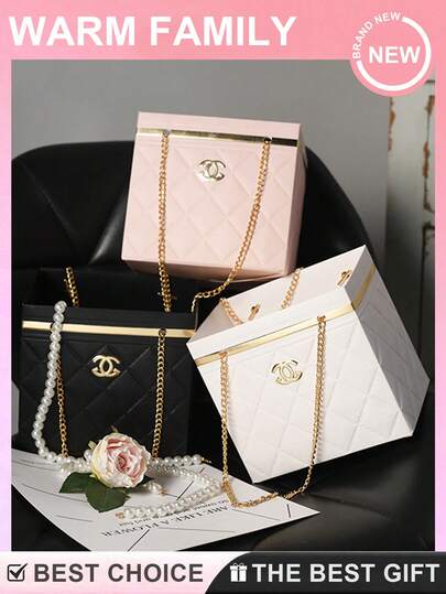 2/1pc Premium Flower Gift Boxes, Luxury Bouquet Packaging Box With Elegant Handle Design For Fresh Flower Arrangement, Reusable Floral Gift Box And Florist Handbag For Wedding Proposal, Engagement, Anniversary, Baby Shower, Birthday Party And Valentine's Day Decoration, Stylish Flower Carrier Box For Rose Bouquet Display, Holiday Gift Packaging, Home Decoration And Event Floral Presentation