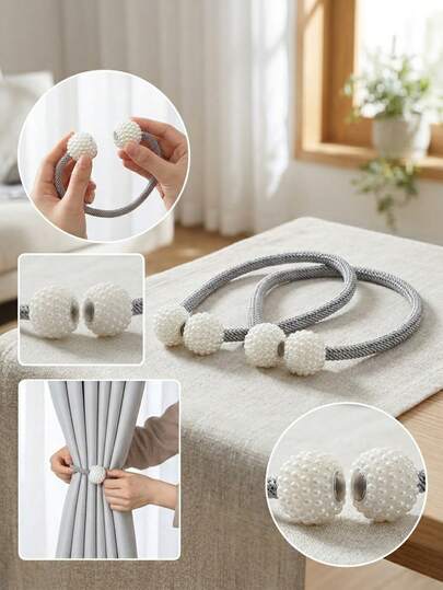 Elegant Pearl Design, Braided Rope, Decorative