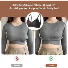 OEAK Womens Wireless Bras Comfortable Push Up Bra No Underwire Bra Full Support Lift Bralette Everyday Seamless Tshirt Bras - màu đen - Xem 9