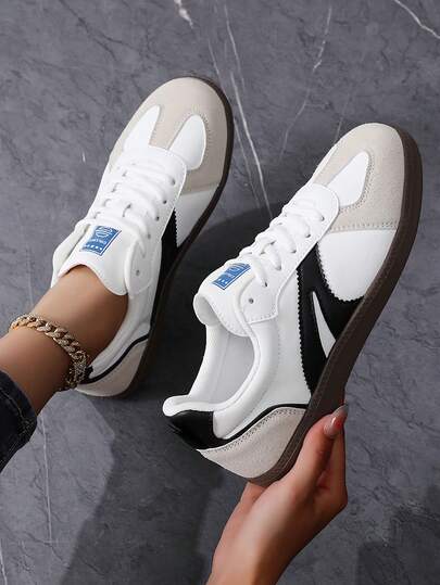 Soft Bottom Lightweight Sports Shoes, Unisex Versatile Comfortable Sneakers, Retro Flat Shoes, Plus Size 43-46