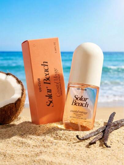 1瓶100毫升持久留香夏季香氛喷雾，融合甜美香草和椰子香气，便携式设计，时尚空气清新剂，适用于衣物、衣柜、室内、室外、家居、浴室、客厅等场所。