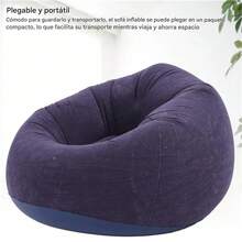 Sofá Inflable Portátil, Sillón Inflable Familiar, Flocado, sofá Plegable de PVC para Sala de Estar, Dormitorio, Balcón y Oficina - Blanco - Ver 4
