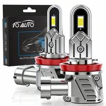 TOAUTO 2pcs H7 H4 H11 H1 9005 LED Car Headlight Bulbs Canbus High Power 3570 CSP Chip 100W 30000LM Turbo Fan Auto Lights Mini H7 LED Plug&Play For Cars - A - View 15