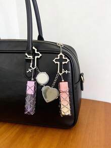 Bộ đựng son bóng hình thánh giá Gothic (Hộp đựng son bóng + Gương), Phụ kiện mỹ phẩm trang trí bằng lưới kim loại, Đa năng dùng làm hộp đựng son bóng, gương trang điểm du lịch, Lý tưởng để đựng son bóng, Phù hợp cho những người yêu thích phong cách Gothic, những người đam mê thẩm mỹ tối màu, phụ nữ, người yêu thích trang điểm, người tặng quà, Hoàn hảo cho việc trang điểm lại hàng ngày, các sự kiện theo chủ đề Gothic, tiệc tùng, bộ dụng cụ làm đẹp du lịch. - Nhiều màu - Xem 3