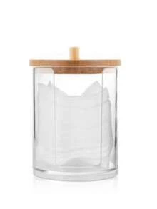 3 buah Tempat Penyimpan Cotton Bud Akrilik dengan Tutup Bambu, Kotak Cotton Bud Kecil Transparan, Tempat Penyimpanan Pembersih Telinga Plastik, Kotak Pengatur Tusuk Gigi, Wadah Penyimpanan Dekoratif untuk Meja Kamar Mandi - MultiWarna - View 10