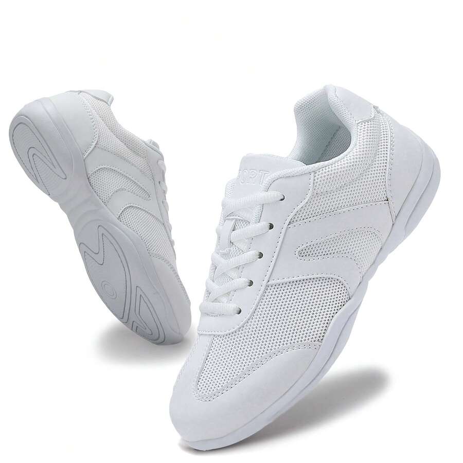 Women's White Cheerleading Shoes, Non-Slip Cheerleading Dance Shoes For Girls, Teenagers, Team Training And Competition - White - View 1