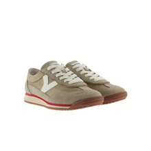 Zapatillas Victoria Saturno Rejilla Mujer Beige - Sneakers unisex de tejido tipo malla con serraje a tono. V lateral en piel blanca, suela bicolor de goma con patín dentado de EVA caramelo. Perfectas para mujeres que buscan comodidad y estilo en sus looks casuales. - Beis - Ver 2
