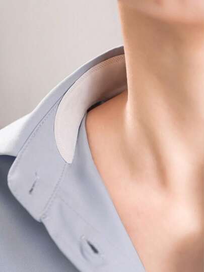 10/20pcs Collar Protector Stickers, Sweat Absorbing Stickers, Shirt Collar Protector Stickers, Disposable Breathable Shirt Collar Stickers, Military Training Dirt-Proof Stickers