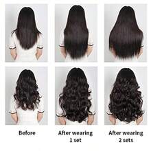 DWhite Hair Extension Clip In Hair Extensions For Women Halloween 5 Pieces 22" Synthetic Long Straight Sier Thick Hair Pieces For Women Cheap Grey Sier Full Head - 白色 - 查看 6