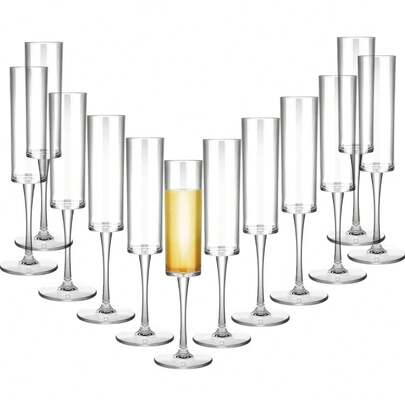 1pc/2pcs/6pcs 5.5oz Reusable Champagne Glasses, Clear Champagne Flutes For Champagne And Desserts - Reusable, Mousse Cups, Juice Glasses, Welcome Drink Cups