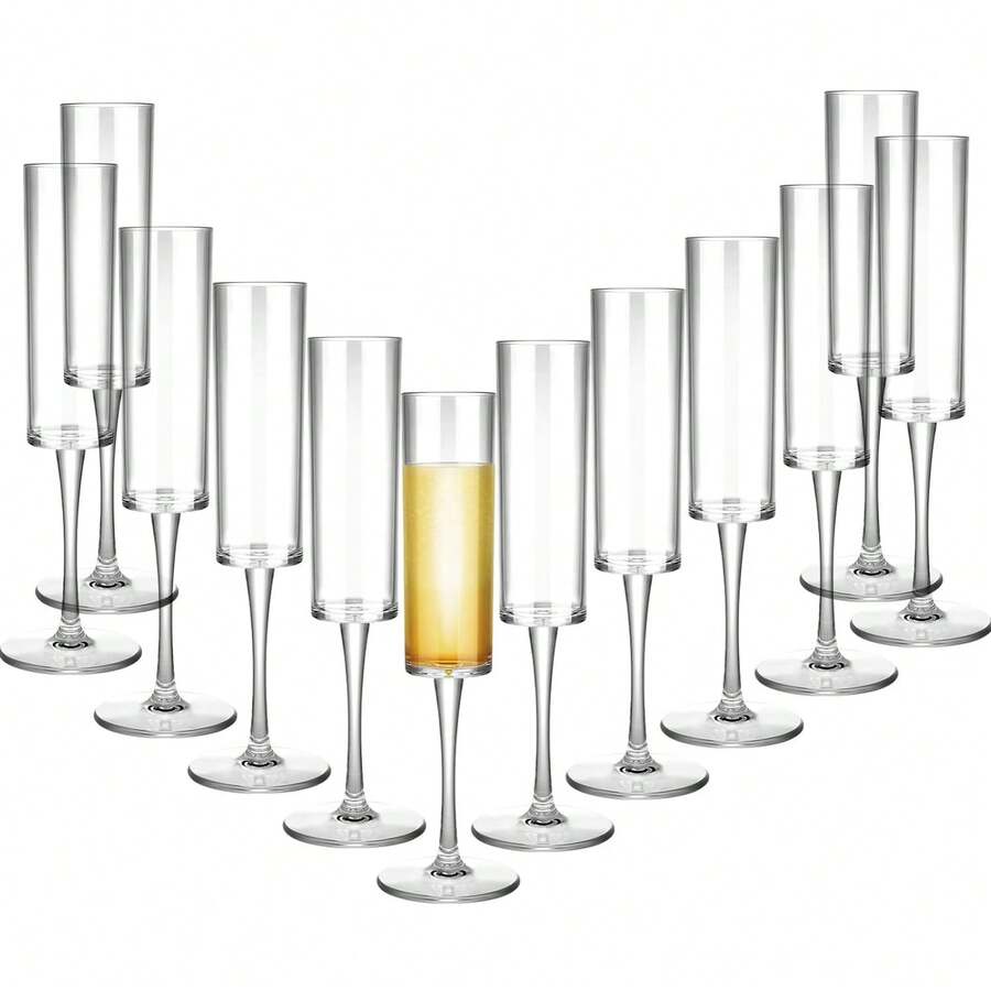 1个/2个/6个 5.5盎司可重复使用香槟杯，透明香槟杯，适用于香槟和甜点 - 可重复使用，慕斯杯，果汁杯，迎宾饮品杯 - 彩色 - 查看 1