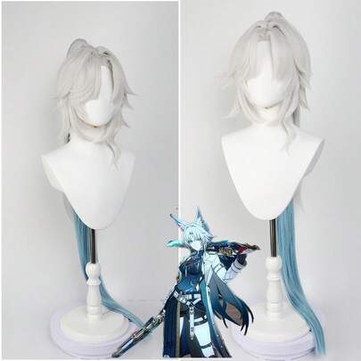  YEWELL Gradient Blue Role-Playing Headgear Daily Series Japanese Cosplay Headgear Series Multi-Style Interpretation Of Cartoon Anime Suitable For Private Parties Daily Role-Playing Halloween
