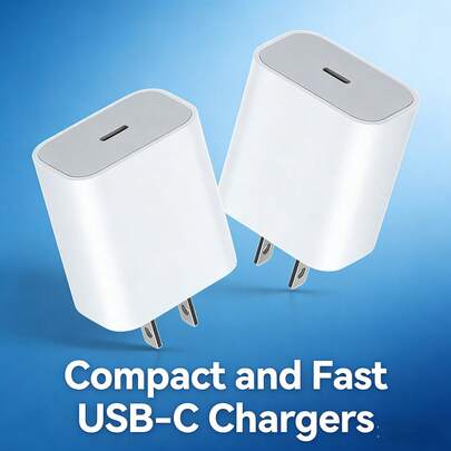 1-2个20W PD快充墙式充电器，兼容 17 Pro Max/17 Pro/17 Air/17/16/15/14/13/12/11/XS/XR/8/7/6、S26/S25/S24/S23/S22/S21/S20 Ultra Plus系列