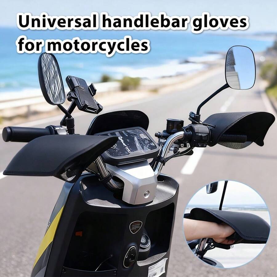 2pcs/Set Pelindung Pegangan Stang Sepeda Motor/Sepeda 3D Tebal, Perlindungan Matahari & Tahan Angin Sepanjang Musim, Ekstra Lebar & Bernapas, Aksesori Berkendara Sepeda Listrik