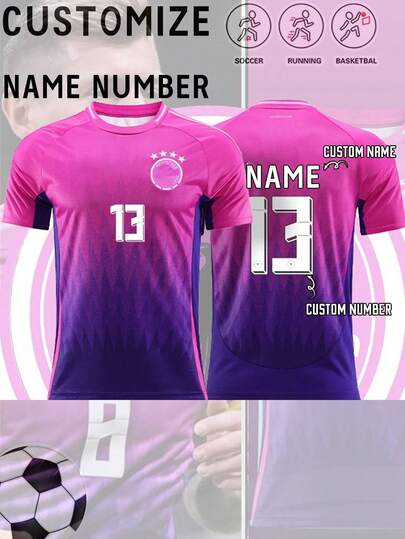 Áo thi đấu bóng đá tùy chỉnh 1 chiếc, áo thun thể thao cá nhân hóa dành cho nam, phù hợp cho bóng đá, cầu lông, bóng rổ, đạp xe, mặc hàng ngày mùa hè.
