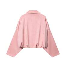 DEEKA Spring & Autumn New Casual Versatile Suede-Like Bomber Jacket For Women - Pink 1 - View 2