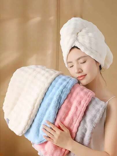 Large Size Quick Dry Hair Towel, Super Absorbent Women Bath Cap, Headwrap