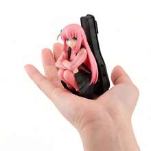 1pc Anime Style Posterior Gotou Figurine, Pink Hair Blue Eyes PVC Collectible Doll - Detailed Character Model In School Uniform, Suitable For Home Decor And Anime Fans - Ideal For Halloween And Christmas Display, Anime Doll (Customizable Face) - Multicolor - View 1