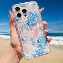 1PC Ocean Turtle Pattern Air Cushion Phone Case For  16 15 13 12 11 14 Pro Max Mini XR XS 7 8 14 15 Plus Transparent Protective Cover  17 Pro Caseiphone 17 Pro Case - 混合顏色 - 查看 8