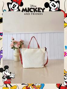 Disney Official Licensed 1 Pc Disney Mickey Mouse Printed Cartoon Candy Bag Children's Tote Bag, Girl's Cute Cartoon Handheld Bag For Daily Use, Casual Canvas Shoulder Bag For Easy Carry – For Kids / Boys / Girls Perfect For Daily/Shopping/ - Multicolor - View 7