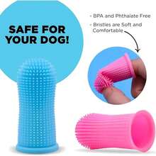 超柔软宠物指套牙刷，硅胶材质，清洁牙齿，适用于猫狗 - 粉色 - 查看 5