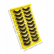 10 Pairs Soft, Fluffy & Natural 3D Mink False Eyelashes Makeup Set, Extension Lashes & Short Lashes - Black - View 7