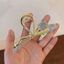 3/1 chiếc Kẹp tóc kim loại hình hoa tulip màu hồng, kẹp tóc cao cấp dành cho nữ, phù hợp với tóc dày, phụ kiện tóc dùng hàng ngày, kẹp tóc mùa hè đi biển, kẹp tóc du lịch. - Màu tím - Xem 5