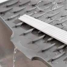 多功能硅胶沥水垫，适用于厨房台面 - 水槽导流垫，可用于沥干碗碟，并具有耐热锅垫功能 - 彩色 - 查看 6