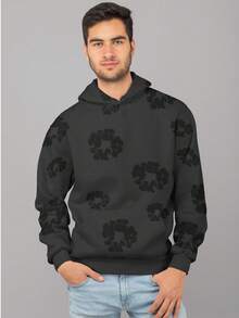 Floral Sweatshirt - Đen / Đen - Xem 1